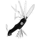 Geralt 11-in-1 Stainless Steel Swiss Army Style Pocket Folding Knife, Black