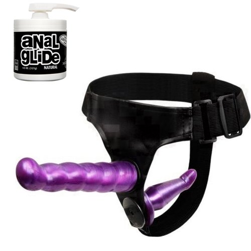 Stràp-Ôn Hàrness W/Dîldo & Bûtt Lûbricant Set