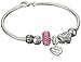 CHARMED BEADS Sterling Silver Pink Love and Family Bead Charm Bracelet, 8.5