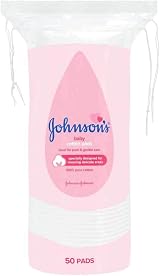 Johnson's Baby Cotton Pads 50 Pack Pack Of 3