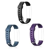 Letsfit Replacement Bands Fitness Tracker ID130HR, Adjustable Replacement Straps (Black, Grey, Purple)