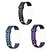 Letsfit Replacement Bands Fitness Tracker ID130HR, Adjustable Replacement Straps (Black, Grey, Purple)