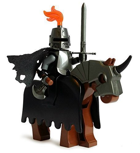 Lego Evil Death Knight (Dark Templar) - Halloween Castle Kingdoms Minifigure with Armored Horse