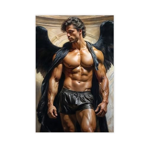 HMLZSJ Nude Muscle Male Torso Portrait Art Gay