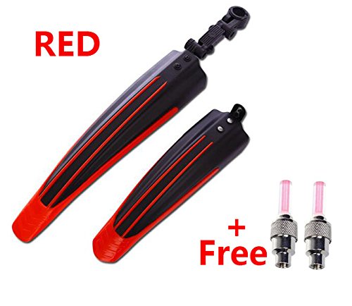 LINKCITY CREATIVE Adjustable Road Mountain Bike Bicycle Cycling Tire Front/Rear Mud Guards Mudguard Fenders Set Suit for 24-28 Bike