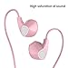 UiiSii U1 Earphones Wired In-ear Earbuds Headphones with Microphone Stereo Corded Headset (Pink)