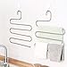 IDEALCRAFT Pants Hangers Scarf Hanger 5 Layers Space Saving Stainless Steel Clothes Organizer with 10 Clips, S Shape(4 Pack)