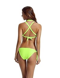 Trajes de baño de bikini de triángulo cruzado cruzado cruzado cruzado de zeraca para dama