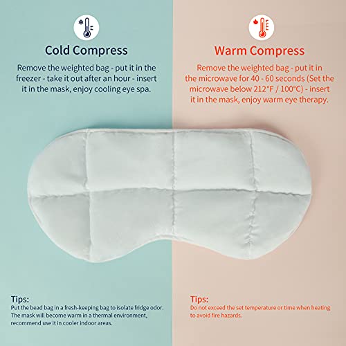 Mr. Sandman Weighted Eye Mask for Sleeping Migraines, Cold Hot Compress