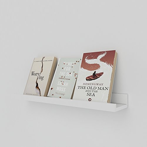 Anfan Wall Mounted Floating Ledge Shelf for Picture Frames Book Display in Bedroom, Living Room, Bathroom, Kitchen and Office (60CM, White) - Thumbnail 2
