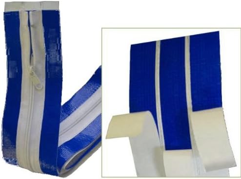 2 PACK - ISOPRO - Blue Premium Heavy Duty - Peel and Stick - Zipper Tape - Tarp Zipper - Poly Zipper - 7ft by 3in