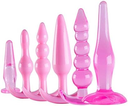 6 Pcs àn~ àl Butt Pl'U~g-Silicone S~e~x T~oy Trainer Pro~STA~te Massage for Women Men and Beginner Kit (Pink) (Pink)