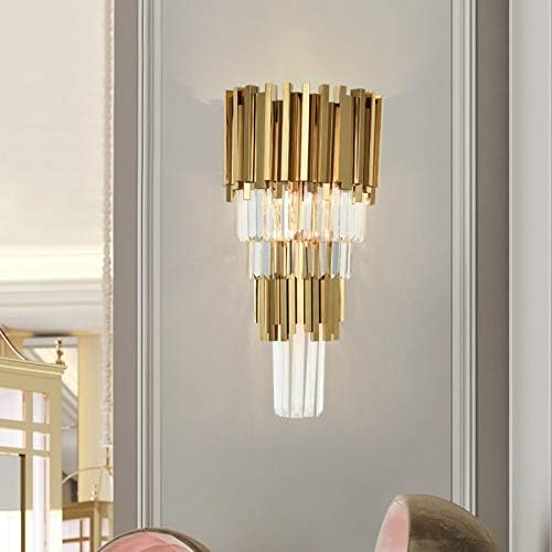Ly Yy 北欧風 欧州のラグジュアリーゴールド壁ランプ現代クリスタルウォールランプリビングルームベッドサイドの装飾屋内照明ベッドルームバニティライト用 壁付け照明 寝室 玄関 廊下 オンラインショップ Lampshade Color 12w W30cm H60cm Wattage