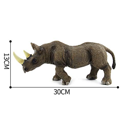 image for Binory Realistic Simulation Rhinoceros Family Figurine Playset Wild Li