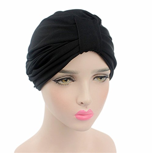Qhome Womens Stretchy Cotton Turban Dome Cap Head Wrap Hijab Hair Loss Cancer Head Scarves Chemotherapy Alopecia Caps