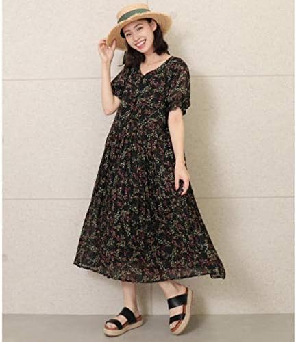 Amazon Co Jp ファクターイコール Factor 総柄vネックボタンワンピース ブラック F 服 ファッション小物