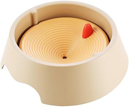 2 in 1 Innovative Anti-Spill No Spill Dripless Water Food Bowl for Dogs and Cats Anti-Dust Proof System (Brown 24oz)