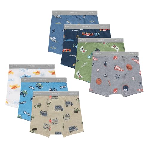 Hanes Toddler Boys' Potty Trainer Underwear, Light Leaks Boxer Briefs & Briefs Available, 6 & 7 Pack