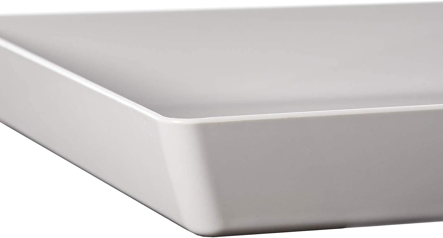 Avant 15" x 10" Plastic Serving Tray | Set of 3 Light Grey: Kitchen & Dining