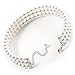 Avalaya 3 Tier Synthetic Pearl Collar Necklace in Silver Plating (Snow White)