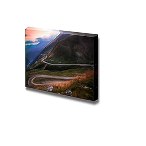 Canvas Prints Wall Art - Mountain Road Under The Clear Sky for Racing Fans | Modern Wall Decor/Home Decoration Stretched Gallery Canvas Wrap Giclee Print. Ready to Hang - 12" x 18"
