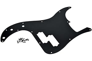 Dopro 13 Hole Left Handed Modern-Style Metal Aluminium Anodized Precision Bass P Bass Pickguard Fits American Fender P Bass Black