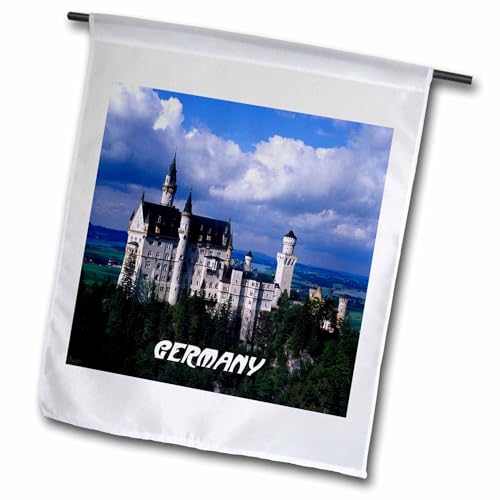 3dRose German Castle - Garden Flag, 12 by 18"