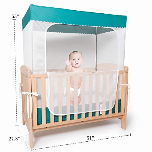 YeTrini Crib Safety Tent,See Through Mesh Crib Netting Mosquito Nets