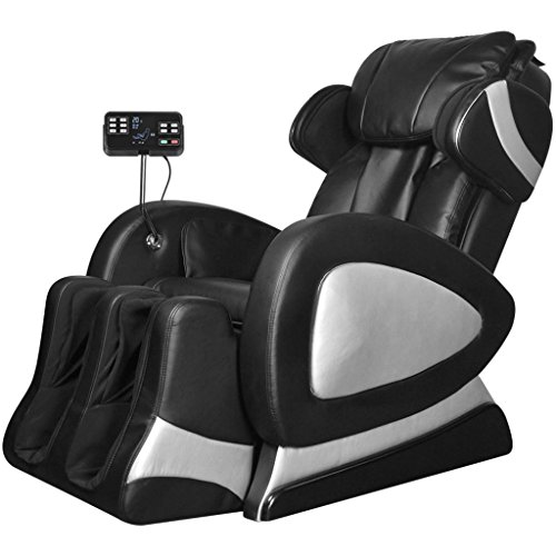 vidaXL-Poltrona-Elettrica-Massaggiante-Massaggio-Schermo-Comandi-Similpelle-Nera