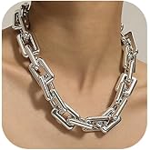 XIAOMOJEW Chunky Chain Necklace for Women Gold Silver Choker Statement Necklace Cuban Link Choker Punk Jewelry