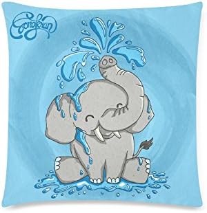 GUNCHU Custom Elephant Playing In Water Decorative Throw Pillow Case Cushion Cover 18"x 18"