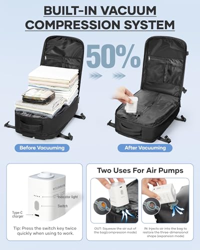 coofay Vacuum Backpack Travel with Pump Vacpack Travel Backpack with Vacuum System photo 10