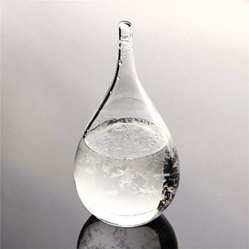 Samoii Deskstop Waterdrop Storm Glass, Quality Wooden Base,Weather Predictor, Various Festivals Gift,Centerpiece Dazzling Decorations for Home or Office (Clear#Samll)