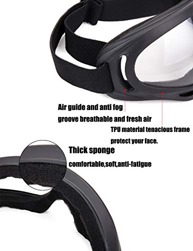 Unisex Pilot Motorcycle Goggles Ski Snowboard Anti-UV Anti-fog Protect Safety Glasses