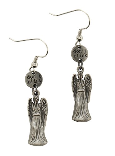 Doctor Who "don't blink" Weeping Angel Dangle Earrings.