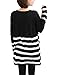 Allegra K Ladies Stripes Stretchy Ribbed Spring Tunic Knit Shirt M Black White