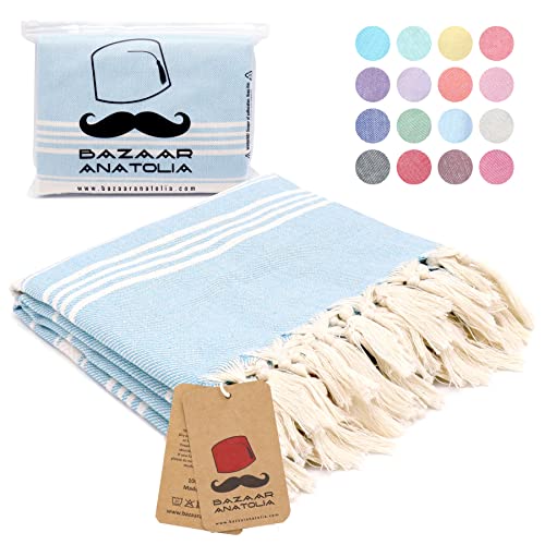 Bazaar Anatolia Stripe Turkish Beach Towel 100 Cotton Oversized 75x38