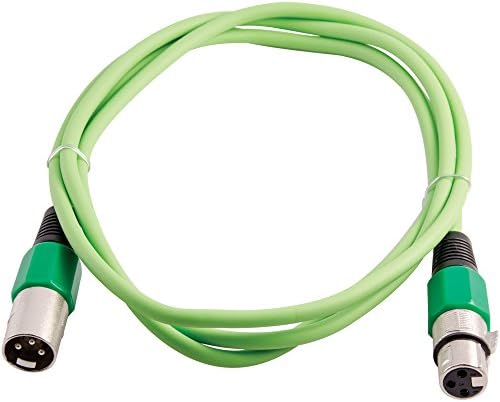 Grindhouse Speakers - LEXLR-6Green - 6 Foot Green XLR Patch Cable - 6 Foot Microphone Cable Mic Cord