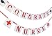 Congrats Nurse Banner Nurse Graduation Decor RN Graduation Sign for Class of 2024 Party Decorations