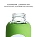 18oz Glass Water Bottle MIUCOLOR - Anti-Slip Silicone Sleeve with Eco-Friendly Shatter Resistant Borosilicate Glass Bottle, BPA, PVC, Plastic and Lead Free, Shamrock