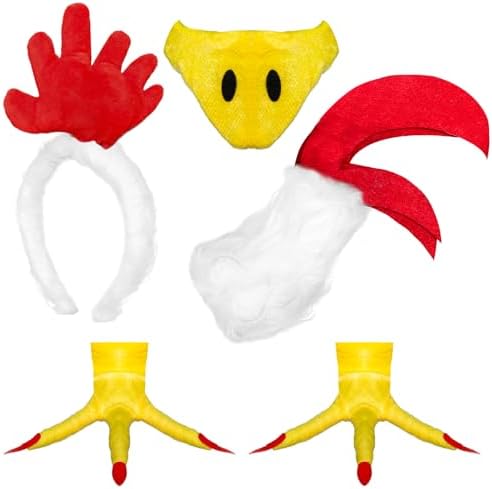 Genérico Disfraz De Gallo | Disfraz de Pollito - Divertidos Accesorios de Corbata y Diadema para Halloween, Navidad y Acción Gracias Genérico Disfraz De Gallo | Disfraz de Pollito - Divertidos Accesorios de Corbata y Diadema para Halloween, Navidad y Acción Gracias