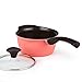 Cook N Home 1.7 Quart Nonstick Ceramic Coating Die Cast Saucepan with Lid, Pink