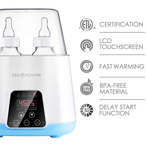 image for EASYROUTINE Baby Bottle Warmer for Breastmilk Digital Smart Universal 