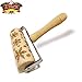 Hand-held Embossed Rolling Pins Christmas Wooden Hand Grip Engraved Rolling Pin for Baking Non-stick Embossed Professional Dough Roller for Cookies with Patterns for Kids and Adults (Snowflake)
