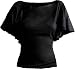 Spiral - Womens - GOTHIC ELEGANCE - Boat Neck Bat Sleeve Top Black
