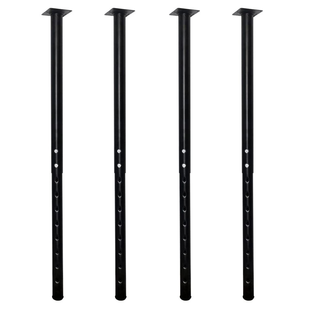 Photo 1 of (PARTIAL SET) QLLY Adjustable Metal Table Leg, 24-40 inch, 60-100cm, Home Office DIY Desk Leg, Furniture Leg Set (4, Black)