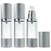 JUVITUS (3 Pack) 1 oz Airless Pump Acrylic Plastic Bottle Refillable Container
