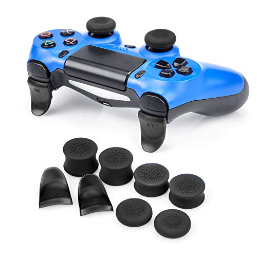 FPS Game Simulator Non Slip Assist Cap + L2 / R2 Trigger Accessory Compatible with PS4 Controller (Black)