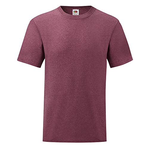 Fruit of the Loom - Camiseta de manga corta para hombre Valueweight (L) (Heather Burgundy)