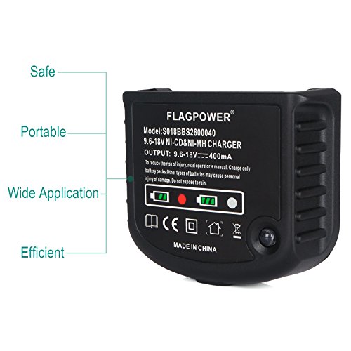 FLAGPOWER Ni-cad&Ni-Mh Battery Charger 9.6V MAX and 18V MAX for Black and Decker HPB18-OPE HPB18 HPB14 HPB12 HPB96 - Thumbnail 4